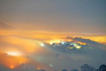 sunset in the mountains