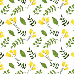 seamless pattern with leaves vector