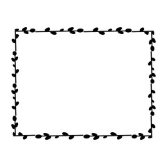 Rectangular floral frame. Vector flat illustration isolated on a white background. Design for invitations, postcards, printing