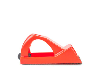 Tool for grouting drywall walls on a white background. Grouting irregularities on the wall....
