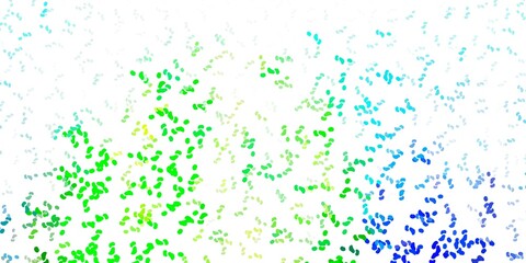 Light blue, green vector texture with memphis shapes.