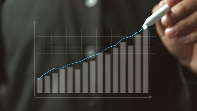 Business analytics and financial concept, Plans to increase business growth and an increase in the indicators of positive growth