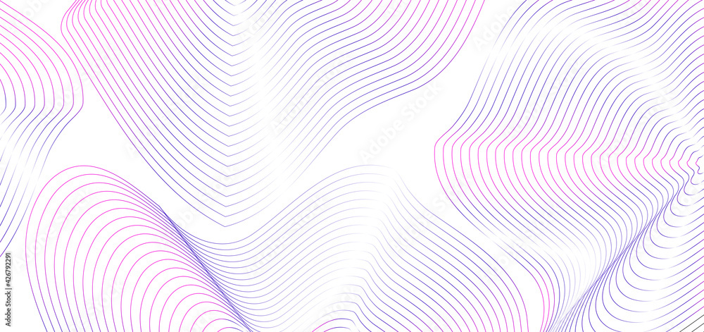 Poster abstract colorful wavy lines background. minimal topographic line contour map. vector geographic gri