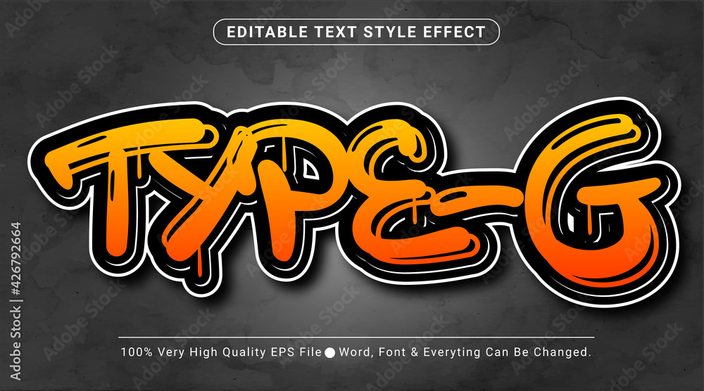 Poster graffiti style on watercolor background text effect, editable text effect