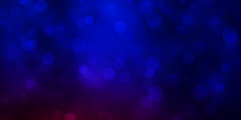 Dark Blue, Red vector backdrop with circles.