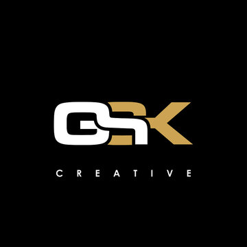 GSK Letter Initial Logo Design Template Vector Illustration