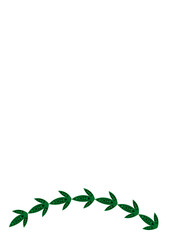 Frames of stylized leaves on a white background. A4 format, vertical illustration.