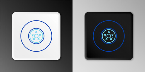 Line Car brake disk icon isolated on grey background. Colorful outline concept. Vector
