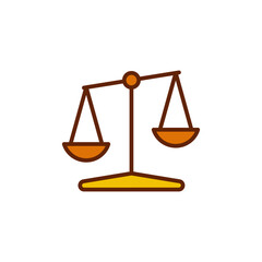 Libra icon. Simple filled outline style. Scale, balance, comparison, compare, legal, law, justice, weight concept. Pictogram, vector illustration isolated on white background. EPS 10.