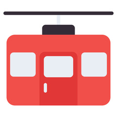 Flat cable car icon design, cable transport vector showing the concept of adventure