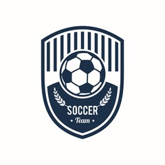 Emblem Soccer Team Logo Design Template