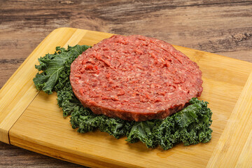 Raw beef burger cutlet for burger