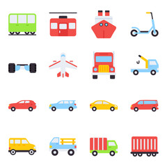 Pack of Automobiles Flat Icons