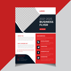 Abstract Business Flyer Template Design, Corporate Flyer, Red Color, Brochure design, Vector illustration