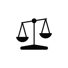 Libra glyph icon. Simple solid style. Scale, balance, comparison, compare, legal, law, justice, weight concept. Pictogram, vector illustration isolated on white background. EPS 10.