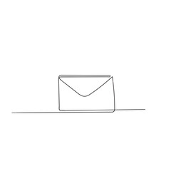 hand drawn doodle envelope illustration in single line vector style