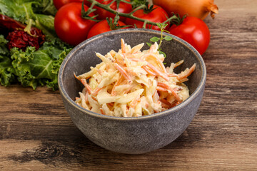 Vegetarian Cole slaw salad with cabbage