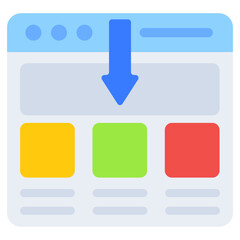 A flat design, icon of web download
