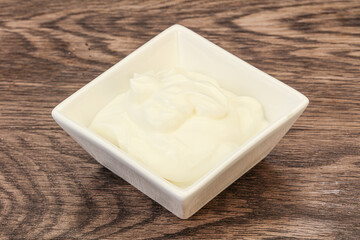 Sour cream in the bowl