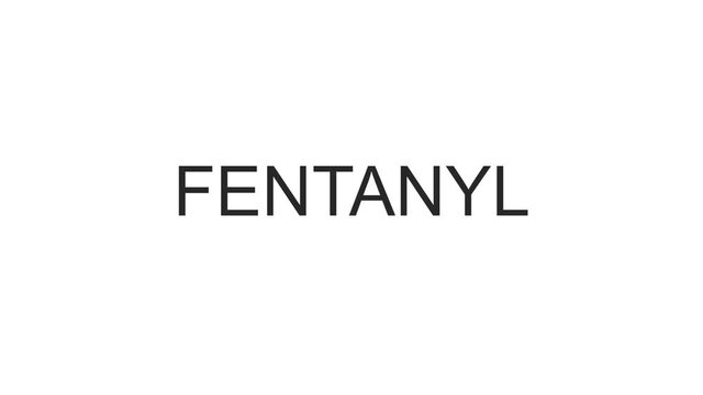 "Fentanyl" Animated Title. Addiction and Drug Abuse Concept on Typewriter 4k Footage.