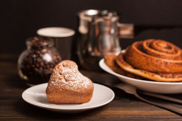 sweet bun dessert for breakfast coffee cup cinnabon