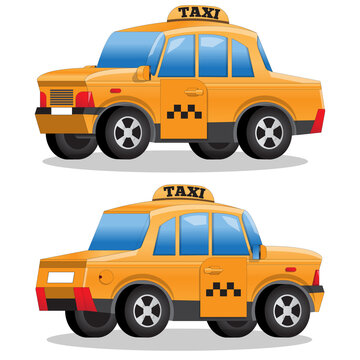 Taxi. Vector illustration. Isolated on white background.