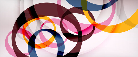 Ring geometric shapes, o letter repetition wallpaper. Abstract background for business or technology presentations, internet posters or web brochure covers