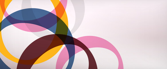 Obraz premium Ring geometric shapes, o letter repetition wallpaper. Abstract background for business or technology presentations, internet posters or web brochure covers