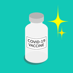 新型コロナウィルスワクチンボトルと注射器　Syringe with Covid-19 vaccine