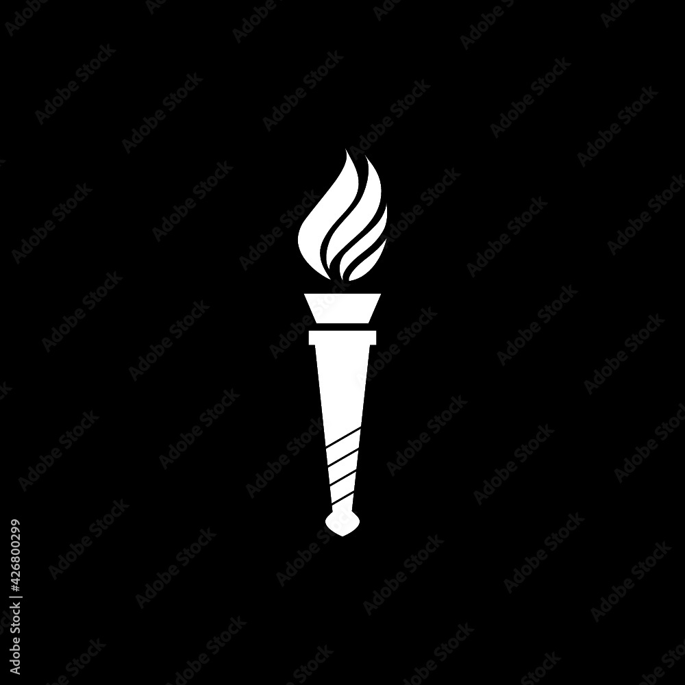 Poster torch icon isolated on dark background