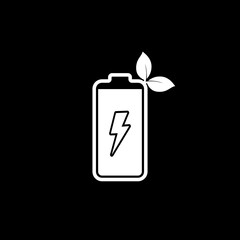Eco battery icon isolated on dark background