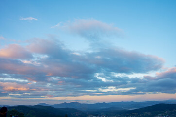 clouds over the mountains