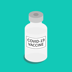 新型コロナウィルスワクチンボトルと注射器　Syringe with Covid-19 vaccine