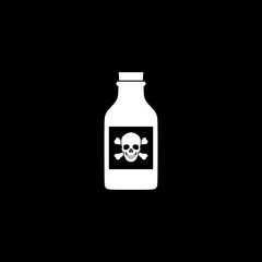 Poison in bottle icon isolated on dark background