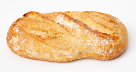 Fresh bread isolated on a white background.