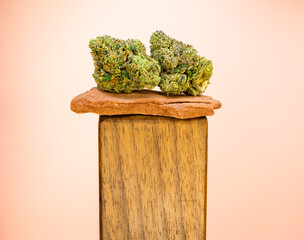 Marijuana Bud and Red Sandstone
