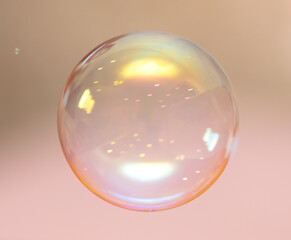 Soap bubble flies in the house.