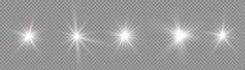 Foto auf Leinwand Star burst with light, white sun rays.  © ANATOLII