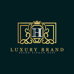 Golden luxury logo design