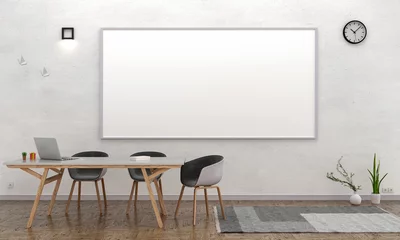 Foto op Canvas modern meeting room with mockup board, 3D rendering © PHOL