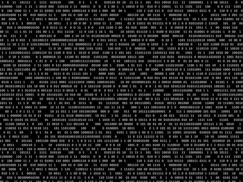 Digital data code binary zeroes and ones bits animation in black and white
