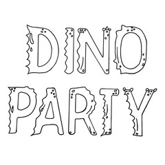 Dino party poster kids lettering vector