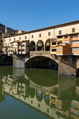 Obraz na płótnie Canvas Firenze, Ponte Vecchio e il fiume Arno