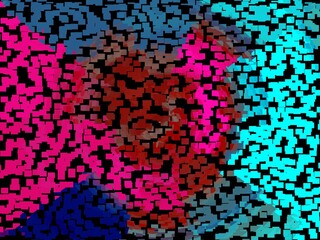 Pink blue phosphorescent squares design abstract background with squares