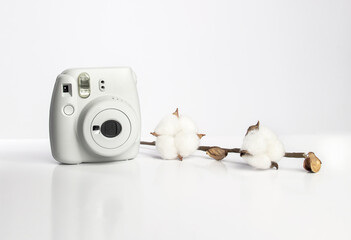 fast print camera on white background  .cotton