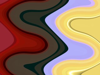 Red green yellow fluid waves abstract background with waves