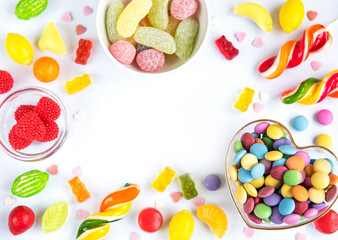 Colorful candies, jelly and marmalade