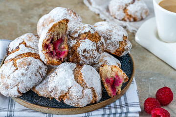 Raspberry amaretti biscuits