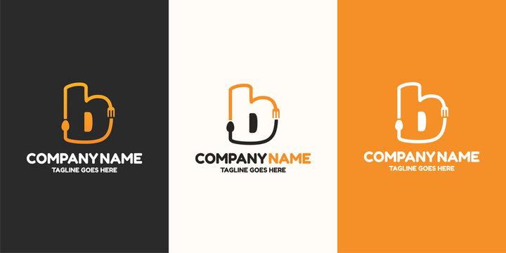 Initial letter B food Logo Design Template. Illustration vector graphic. Design concept fork and spoon With letter symbol. Perfect for  cafe, restaurant, cooking business