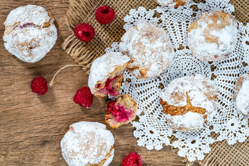 Raspberry amaretti biscuits